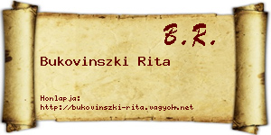 Bukovinszki Rita névjegykártya