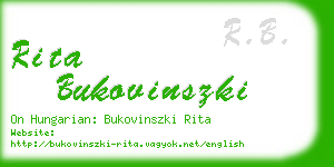 rita bukovinszki business card